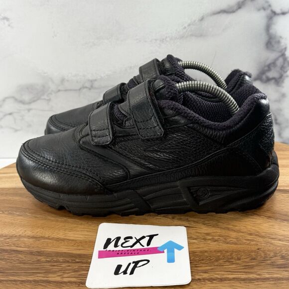 Women’s size 6.5 D WIDE-Brooks Addiction Walker V-Strap 2 Triple Black Sneakers - Picture 1 of 9